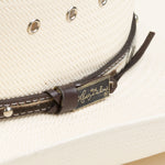 10X Brindle brown cowboy hat close-up side angle