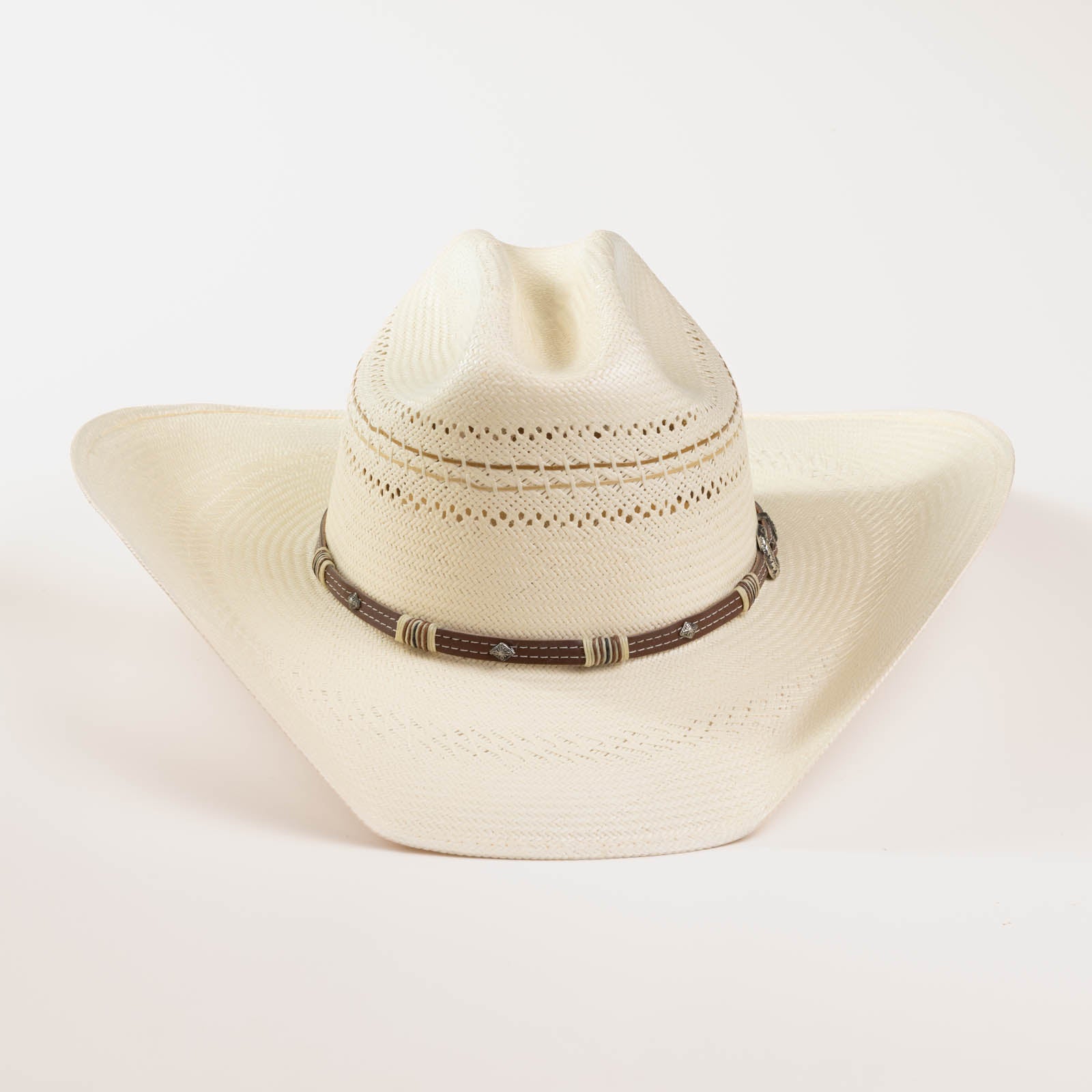 10X Mission X 42/49 natural-colored cowboy hat front angle