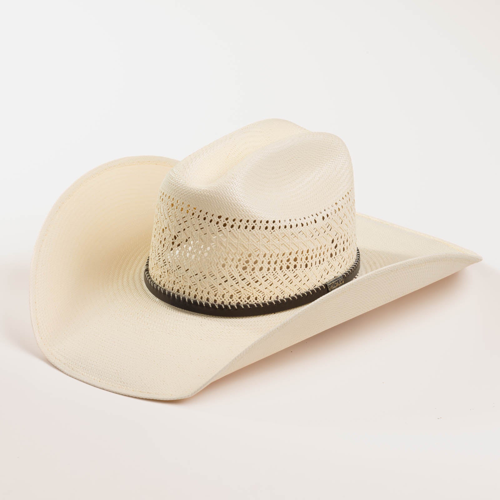 10X Latigo brown cowboy hat three-quarter angle