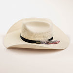 10X Panhandle black straw cowboy hat side angle
