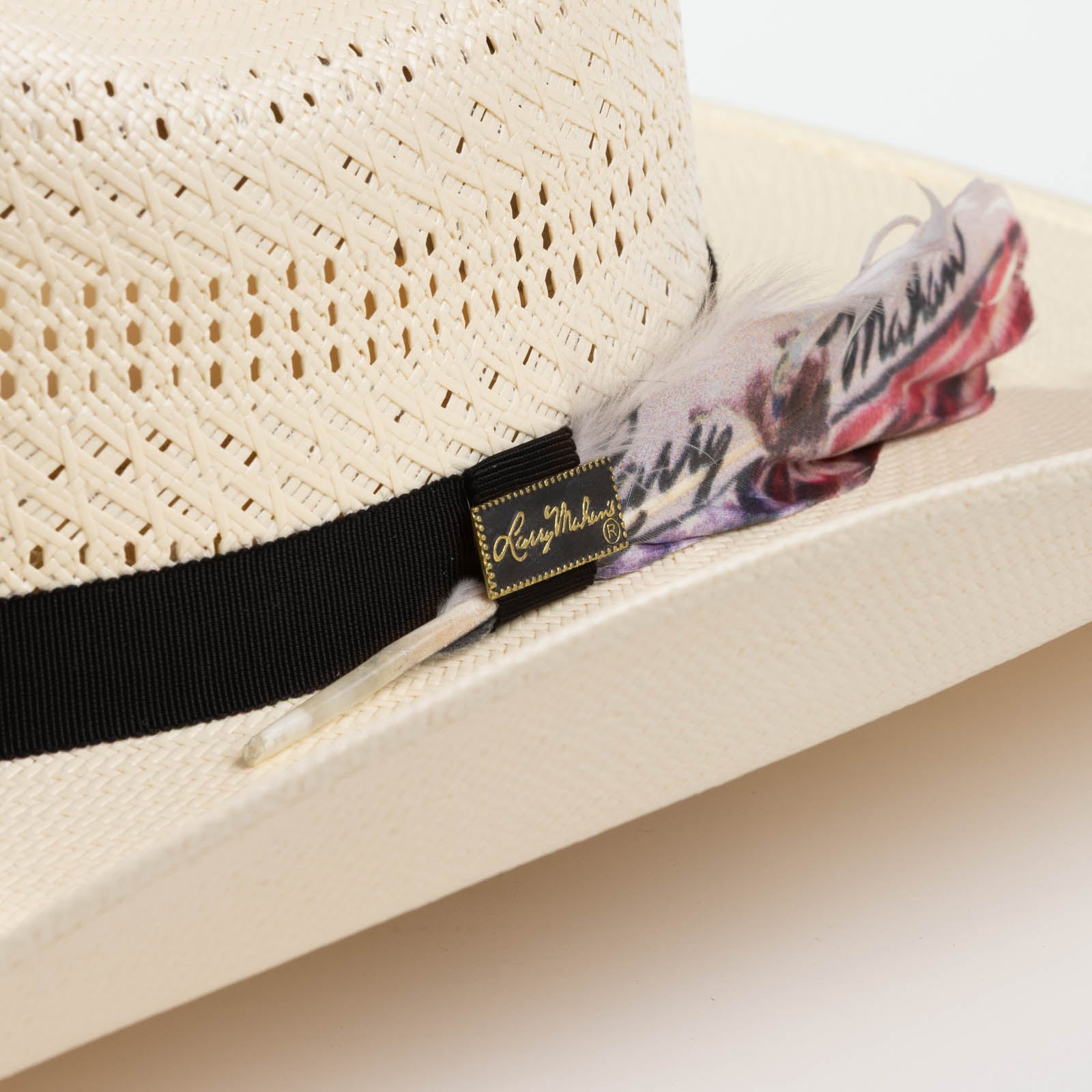 10X Panhandle black straw cowboy hat close-up three-quarter angle