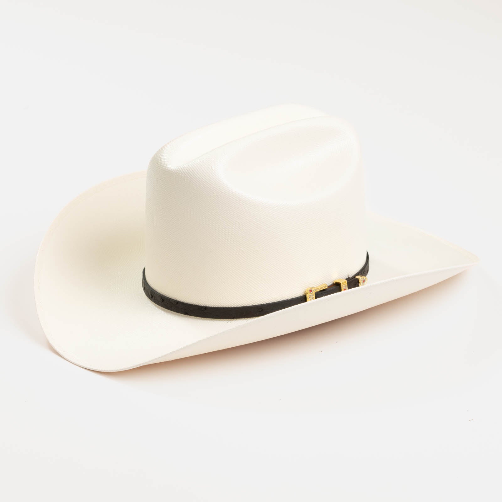 30X Corona Tall Crown black cowboy hat three-quarter angle
