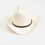 30X Corona Tall Crown black cowboy hat front angle