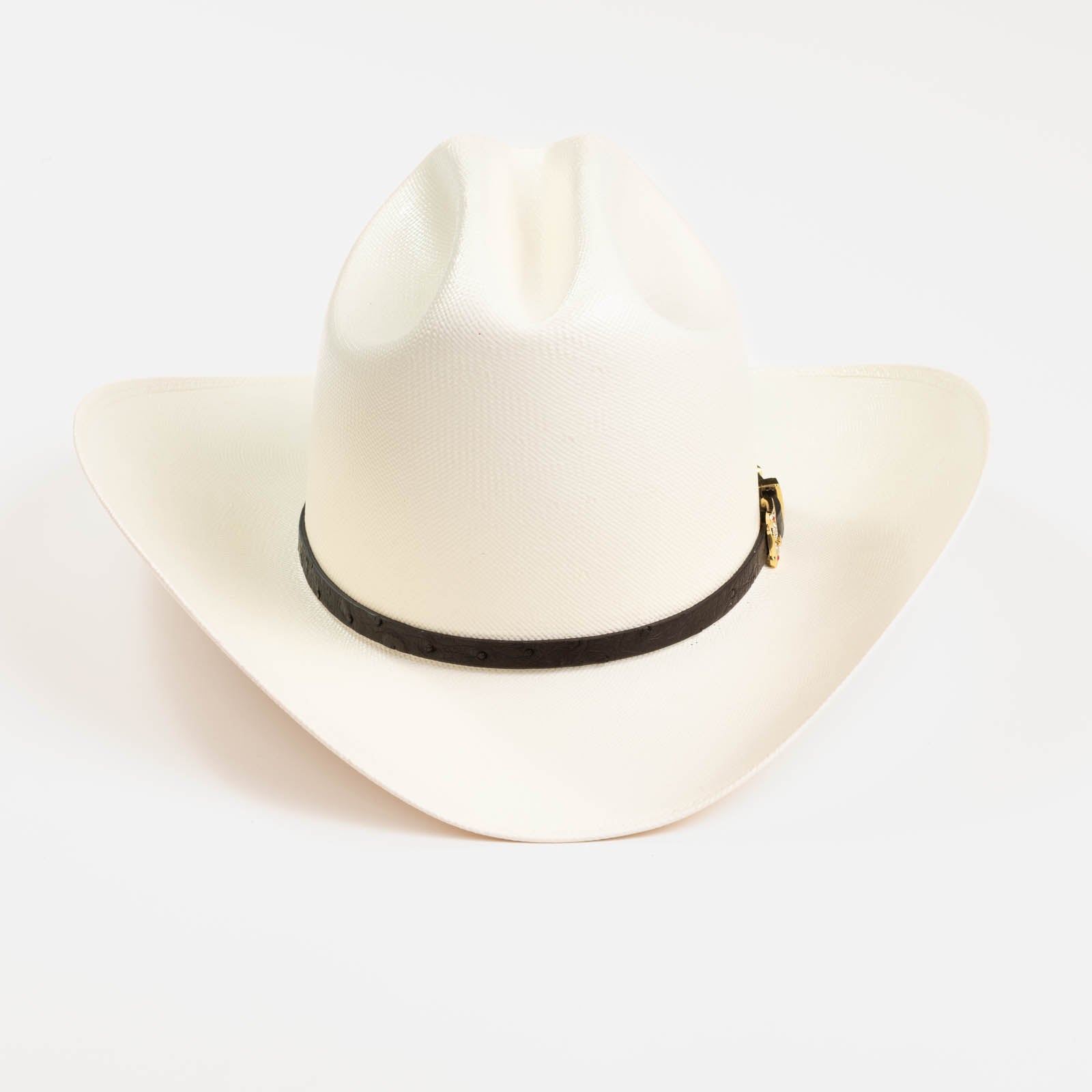 30X Corona Tall Crown black cowboy hat front angle