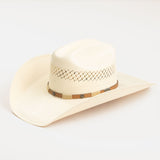 10X Wyatt natural-colored cowboy hat three-quarter angle