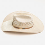 10X Wyatt tan and ivory cowboy hat side angle