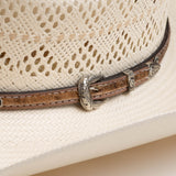 10X Palomino ice white leather strap with silver buckle