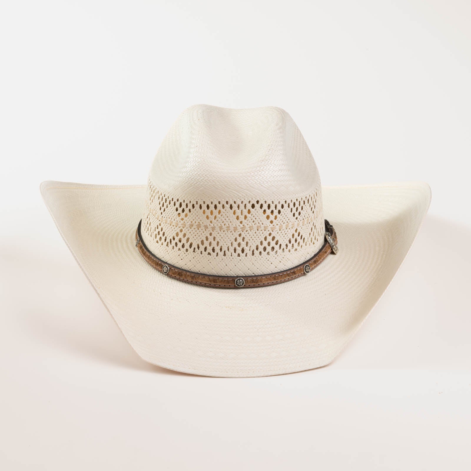 10X Palomino ice white cowboy hat front angle 