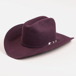 6X Real black cherry cowboy hat three-quarter angle