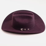 6X Real black cherry cowboy hat left-side angle