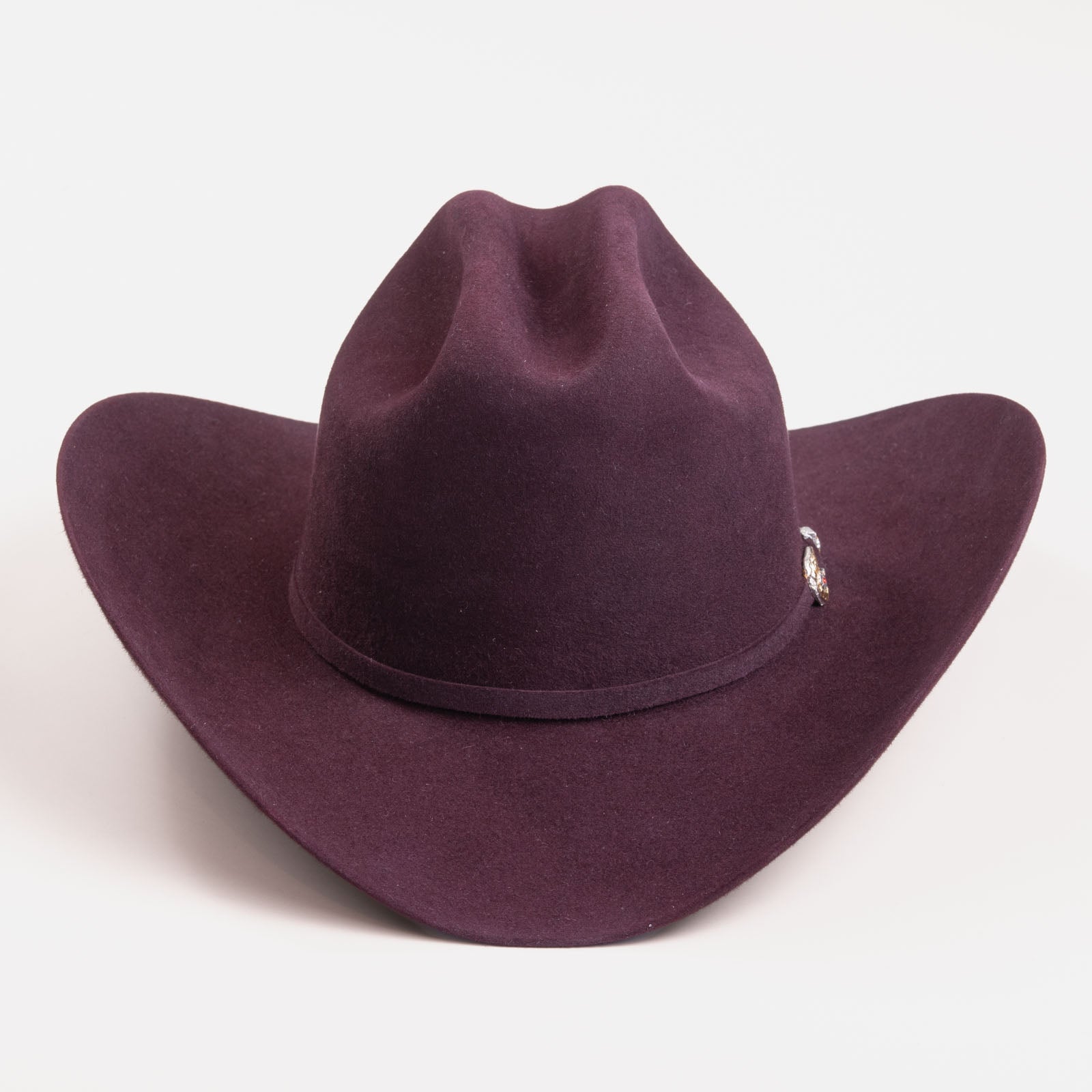 6X Real black cherry cowboy hat front angle
