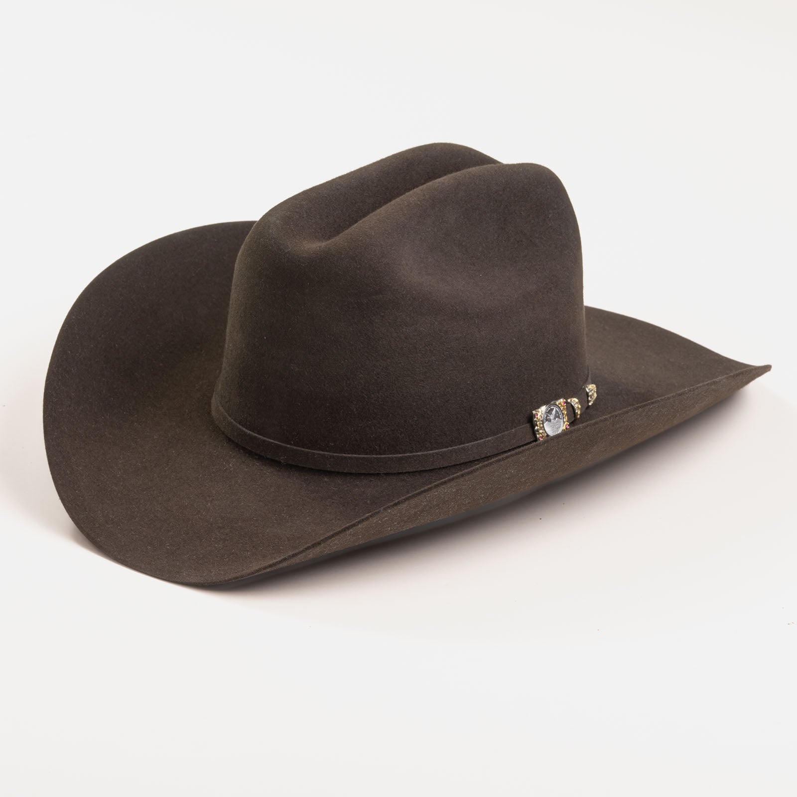 100X Independencia brown cowboy hat three-quarter angle