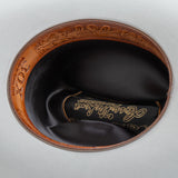 30X Opulento platinum cowboy hat under brim angle
