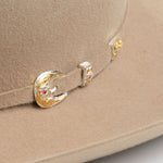6X Real fawn cowboy hat close-up three-quarter angle