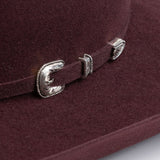 10X Douglas black cherry cowboy hat close-up three-quarter angle