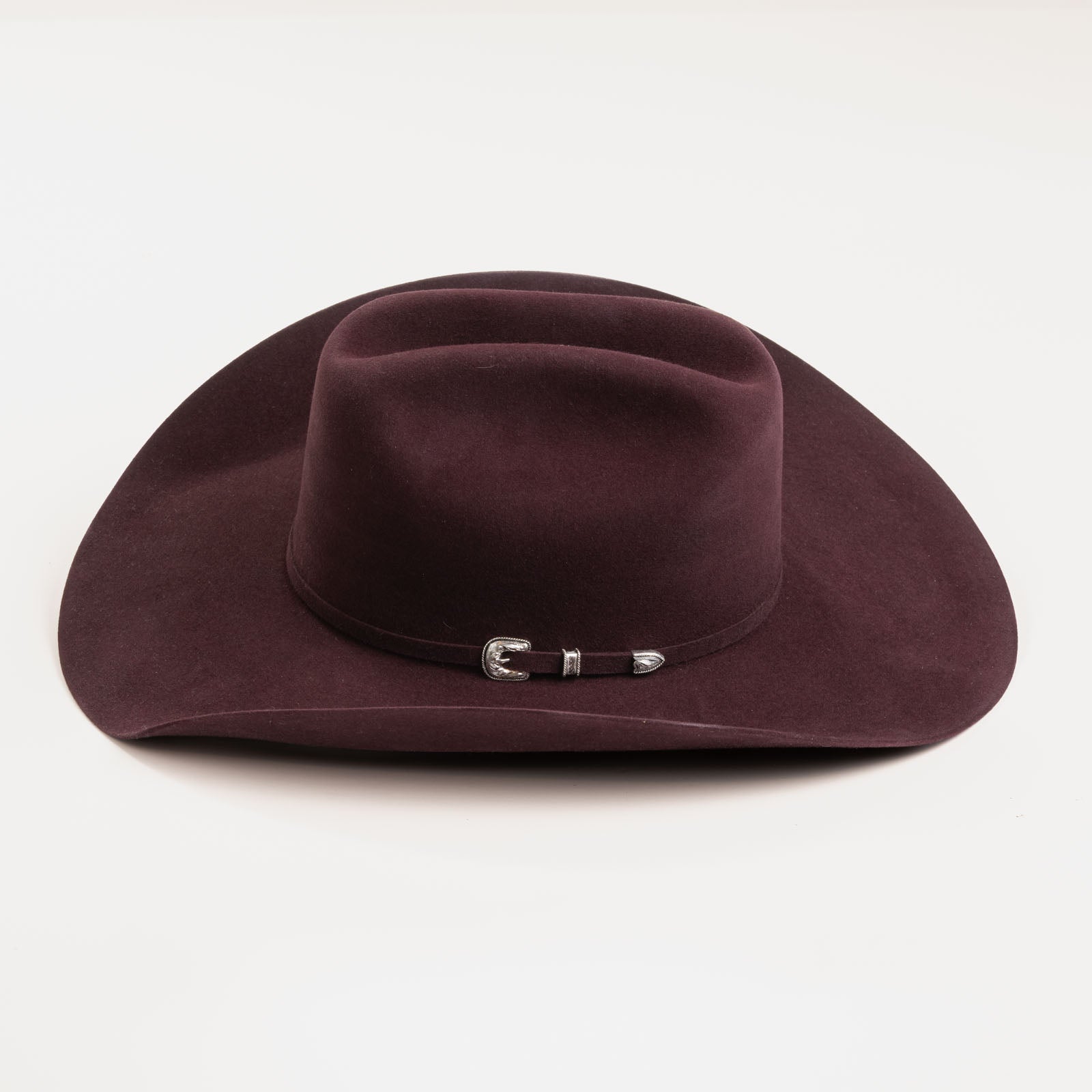 10X Douglas black cherry cowboy hat left-side angle