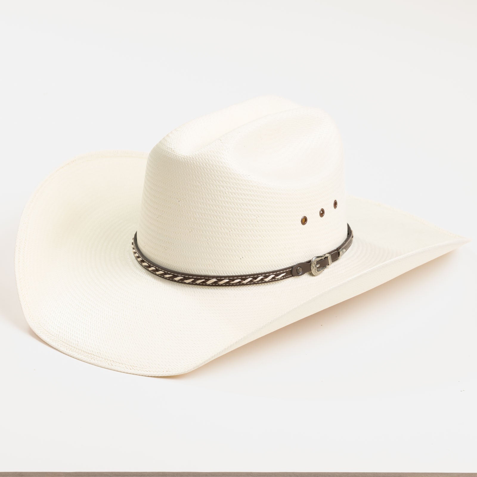 10X Austin ivory cowboy hat three-quarter angle
